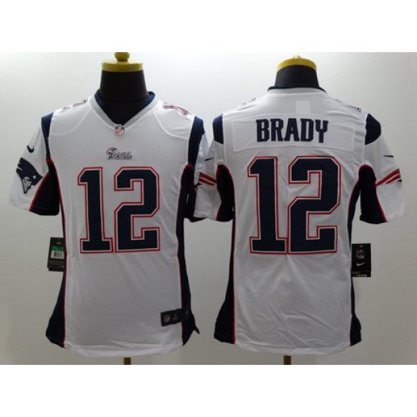 Nike New England Patriots #12 Tom Brady White Limited Jersey