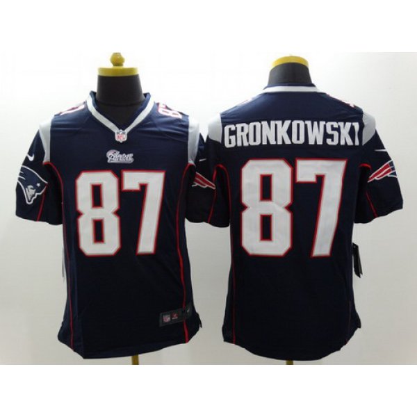 Nike New England Patriots #87 Rob Gronkowski Blue Limited Jersey