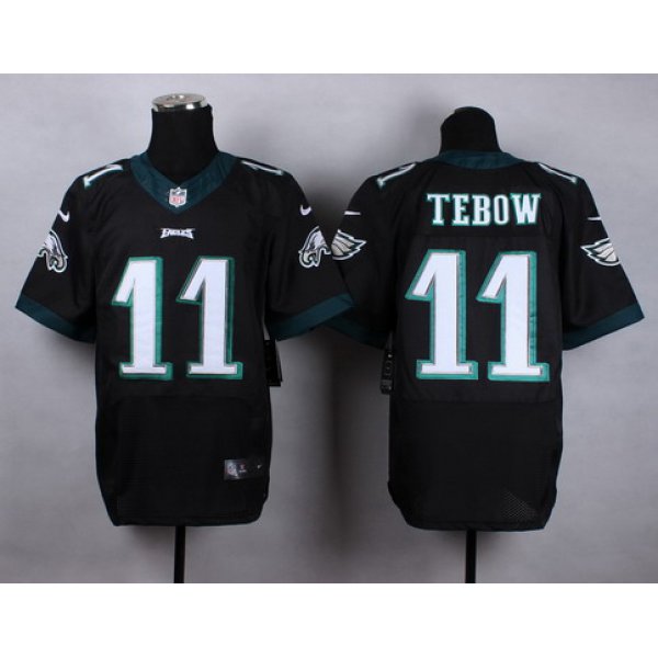 Nike Philadelphia Eagles #11 Tim Tebow Black Elite Jersey