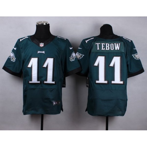 Nike Philadelphia Eagles #11 Tim Tebow Dark Green Elite Jersey