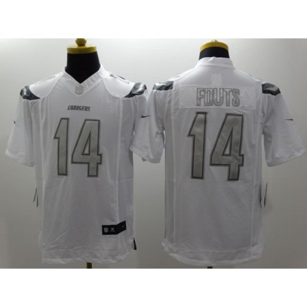 Nike San Diego Chargers #14 Dan Fouts Platinum White Limited Jersey