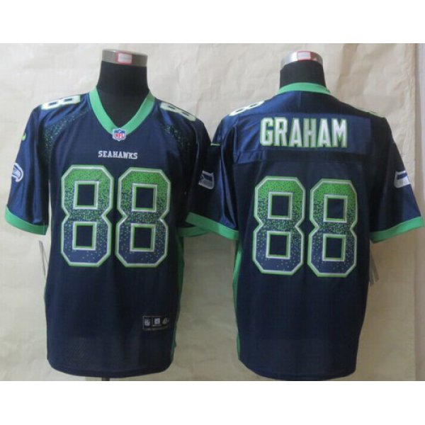 Nike Seattle Seahawks #88 Jimmy Graham Drift Fashion Blue Elite Jersey