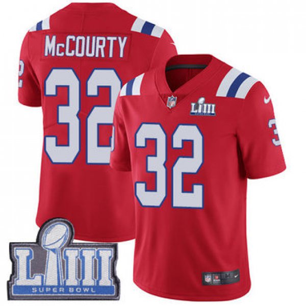 #32 Limited Devin McCourty Red Nike NFL Alternate Youth Jersey New England Patriots Vapor Untouchable Super Bowl LIII Bound