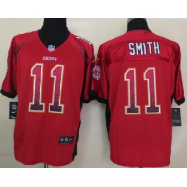 Nike Kansas City Chiefs #11 Alex Smith Drift Fashion Red Elite Jersey