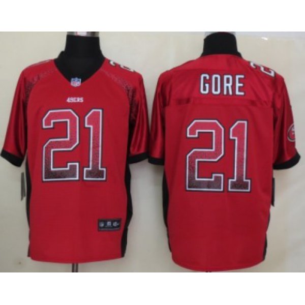 Nike San Francisco 49ers #21 Frank Gore Drift Fashion Red Elite Jersey