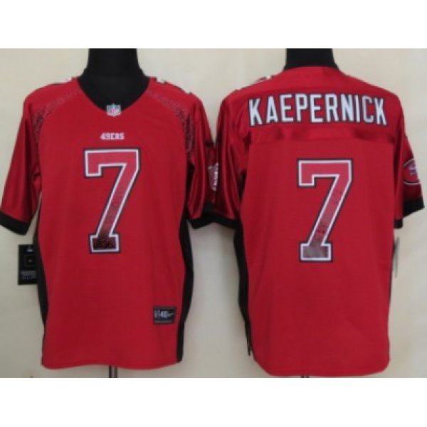 Nike San Francisco 49ers #7 Colin Kaepernick Drift Fashion Red Elite Jersey