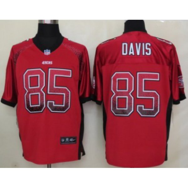 Nike San Francisco 49ers #85 Vernon Davis Drift Fashion Red Elite Jersey