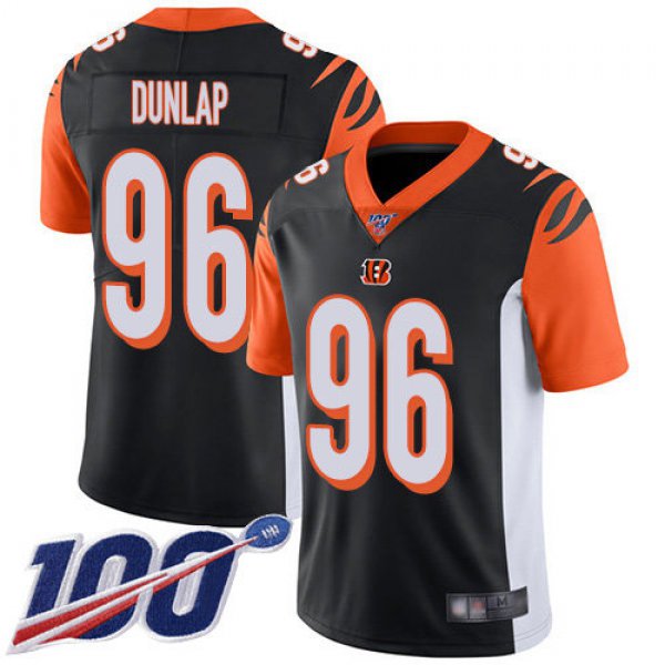 Nike Bengals #96 Carlos Dunlap Black Team Color Men's Stitched NFL 100th Season Vapor Limited Jersey