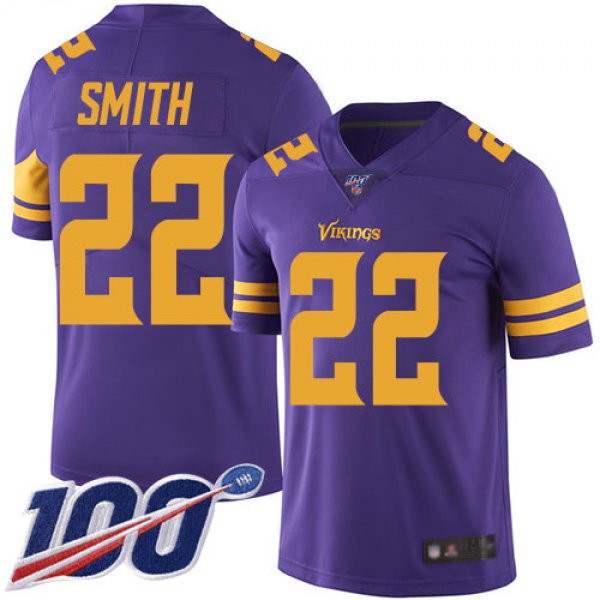 Vikings #22 Harrison Smith Purple Men's Stitched Football Limited Rush 100th Season Jersey