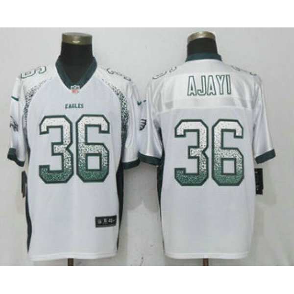 Men's Philadelphia Eagles #36 Jay Ajayi White Drift Stitched NFL Nike Fashion Jersey