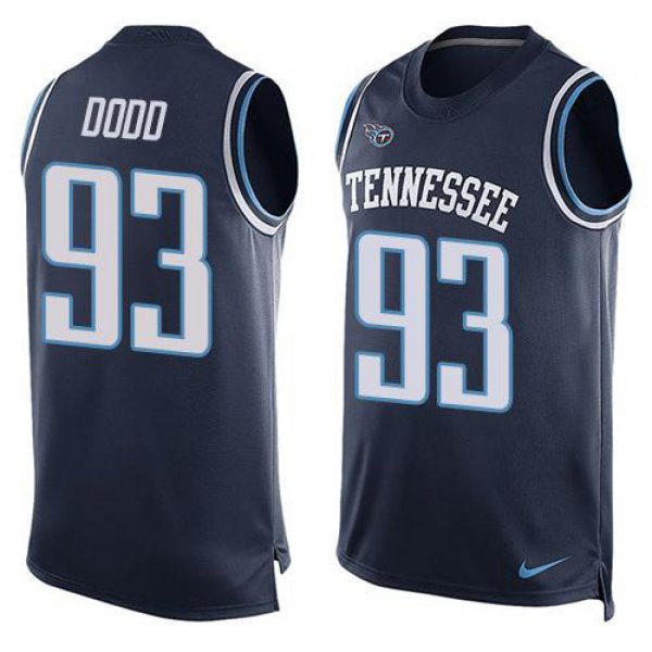 Men's Tennessee Titans #93 Kevin Dodd Navy Blue Hot Pressing Player Name & Number Nike NFL Tank Top Jersey