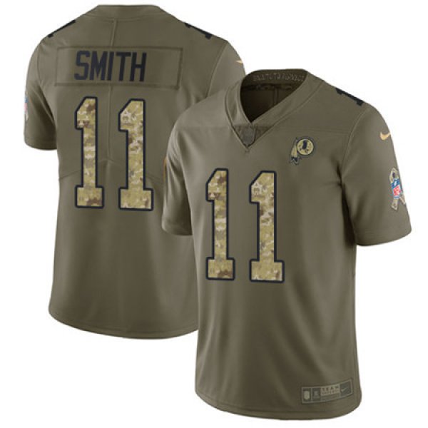 Nike Washington Redskins #11 Alex Smith Olive Camo Men's Stitched NFL Limited 2017 Salute To Service Jersey