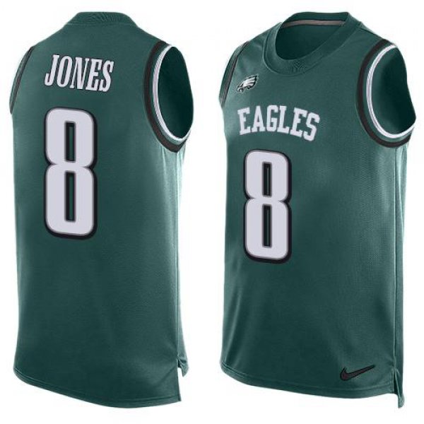 Men's Philadelphia Eagles #8 Donnie Jones Midnight Green Hot Pressing Player Name & Number Nike NFL Tank Top Jersey