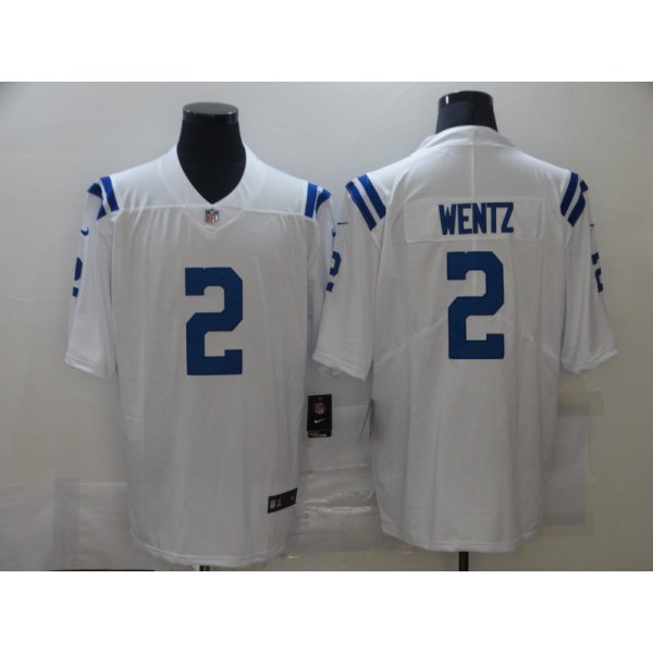 Men's Indianapolis Colts #2 Carson Wentz White 2021 Vapor Untouchable Stitched NFL Nike Limited Jersey
