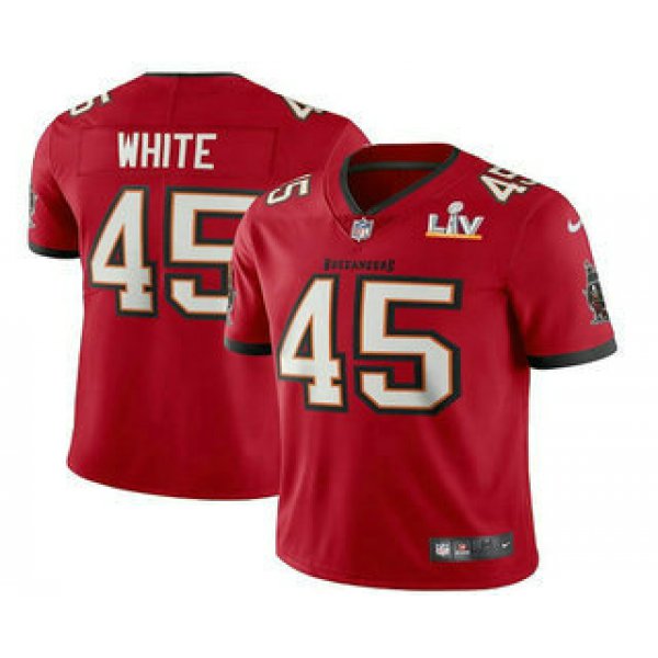 Men's Tampa Bay Buccaneers #45 Devin White Red 2021 Super Bowl LV Vapor Untouchable Stitched Nike Limited NFL Jersey