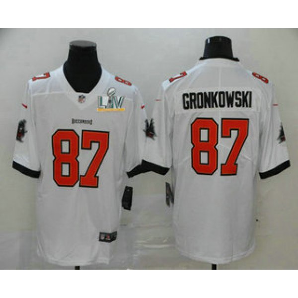 Men's Tampa Bay Buccaneers #87 Rob Gronkowski White 2021 Super Bowl LV Stitched Vapor Untouchable Stitched Nike Limited NFL Jersey