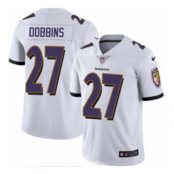 Nike Ravens 27 J K Dobbins White Men Stitched NFL Vapor Untouchable Limited Jersey