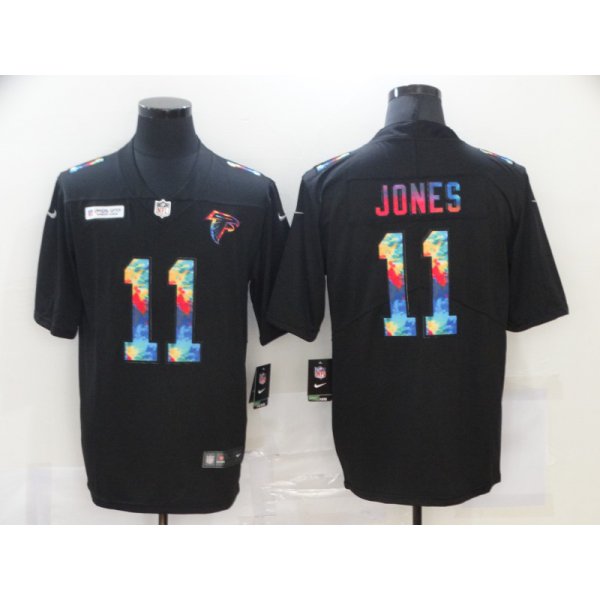Men's Atlanta Falcons #11 Julio Jones Multi-Color Black 2020 NFL Crucial Catch Vapor Untouchable Nike Limited Jersey