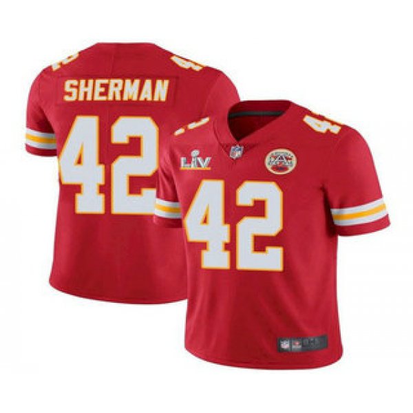 Men's Kansas City Chiefs #42 Anthony Sherman Red 2021 Super Bowl LV Limited Stitched NFL Jersey