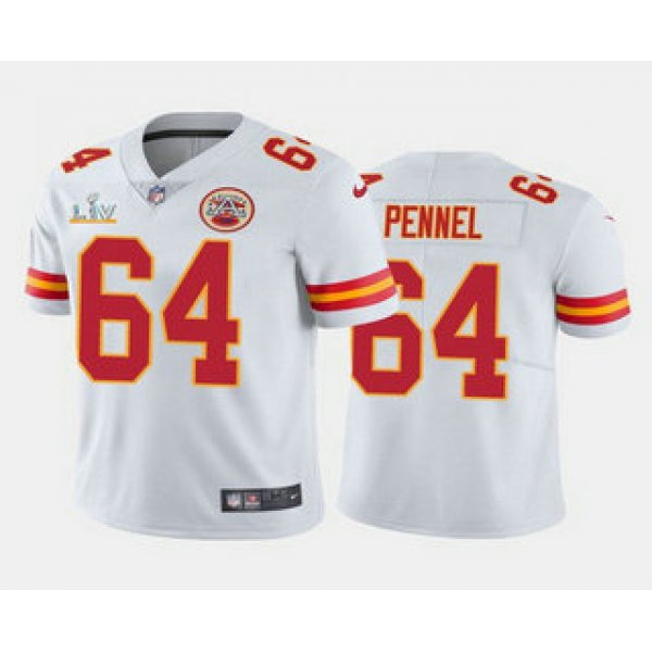 Men's Kansas City Chiefs #64 Mike Pennel White 2021 Super Bowl LV Limited Stitched NFL Jersey