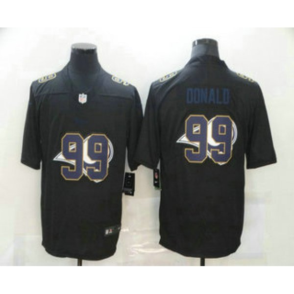 Men's Los Angeles Rams #99 Aaron Donald Black 2020 Shadow Logo Vapor Untouchable Stitched NFL Nike Limited Jersey