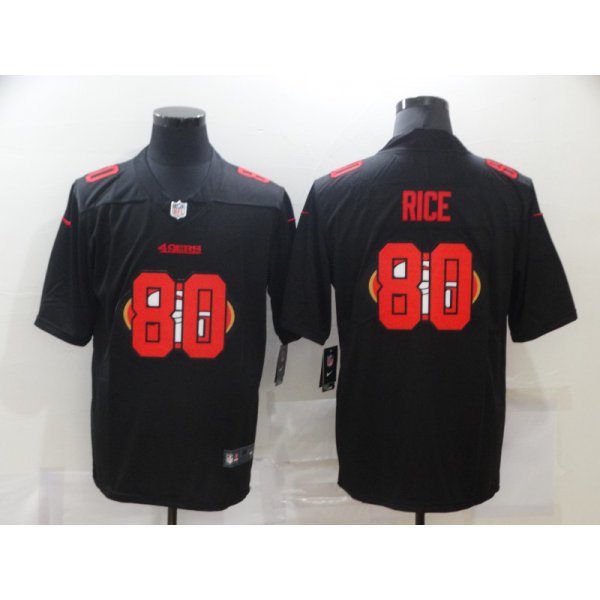 Men's San Francisco 49ers #80 Jerry Rice Black 2020 Shadow Logo Vapor Untouchable Stitched NFL Nike Limited Jersey