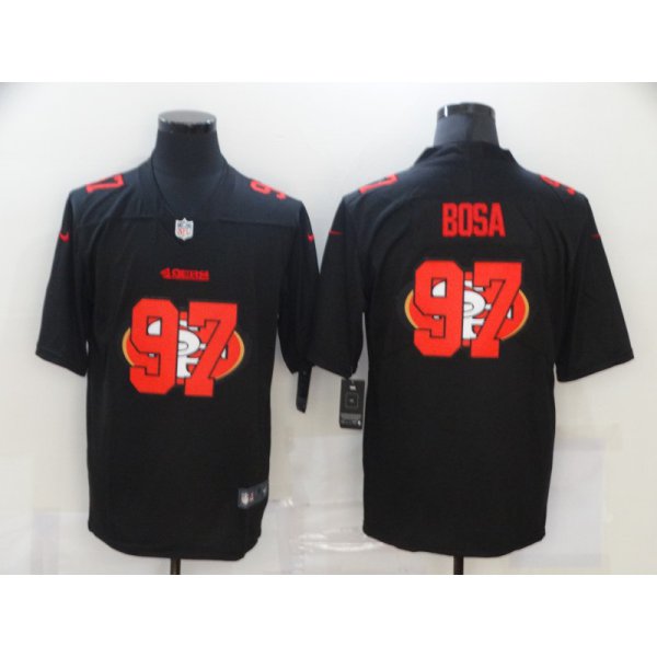 Men's San Francisco 49ers #97 Nick Bosa Black 2020 Shadow Logo Vapor Untouchable Stitched NFL Nike Limited Jersey