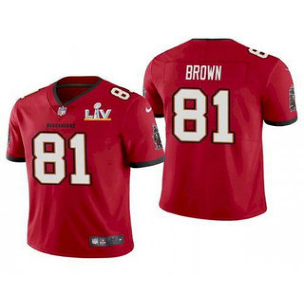 Men's Tampa Bay Buccaneers #81 Antonio Brown Red 2021 Super Bowl LV Limited Stitched NFL Jersey