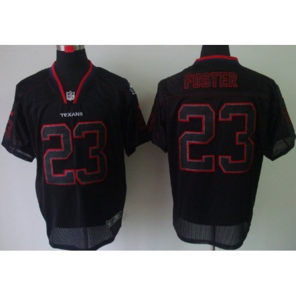 Nike Houston Texans #23 Arian Foster Lights Out Black Elite Jersey