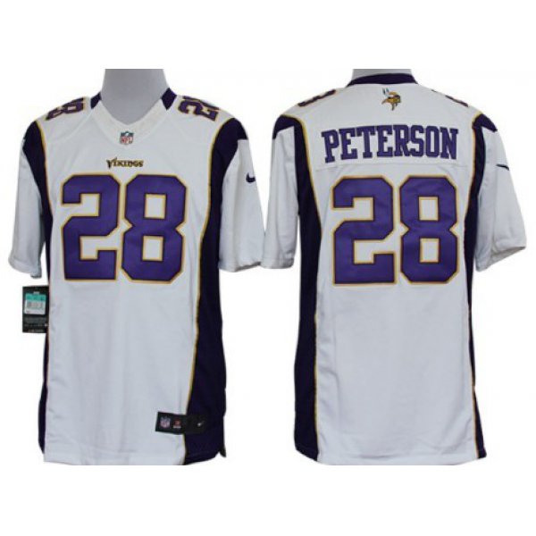 Nike Minnesota Vikings #28 Adrian Peterson White Limited Jersey