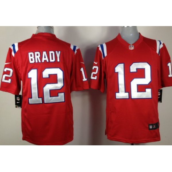 Nike New England Patriots #12 Tom Brady Red Game Jersey