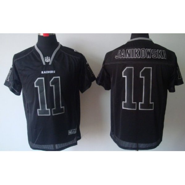 Nike Oakland Raiders #11 Sebastian Janikowski Lights Out Black Elite Jersey