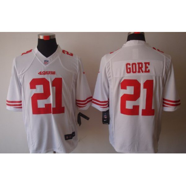 Nike San Francisco 49ers #21 Frank Gore White Limited Jersey