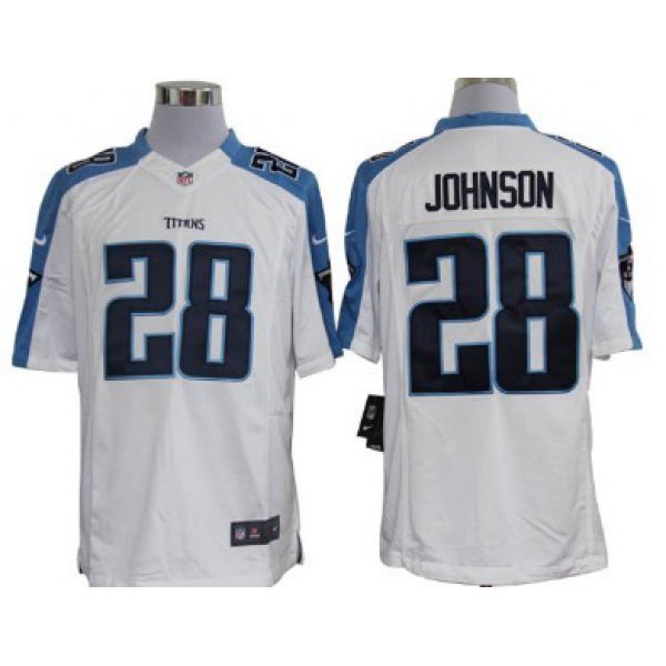 Nike Tennessee Titans #28 Chris Johnson White Limited Jersey