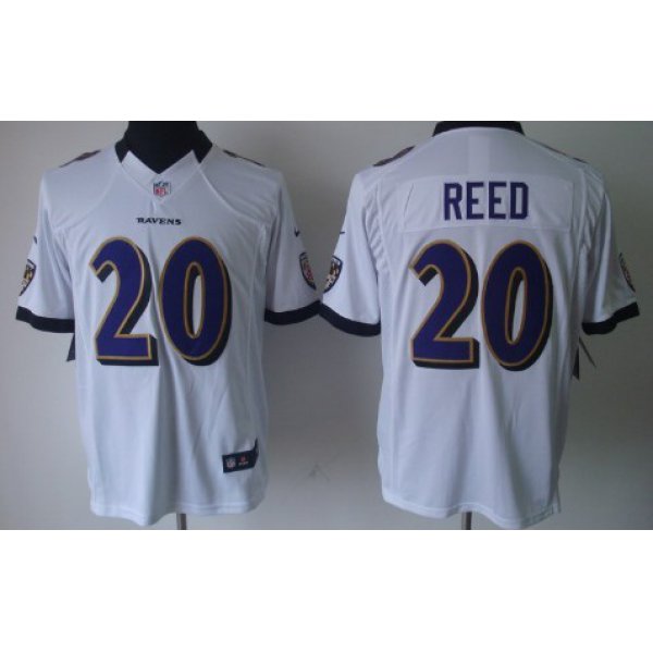 Nike Baltimore Ravens #20 Rd Reed White Limited Jersey