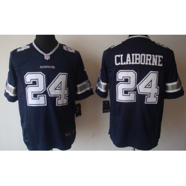 Nike Dallas Cowboys #24 Morris Claiborne Blue Limited Jersey