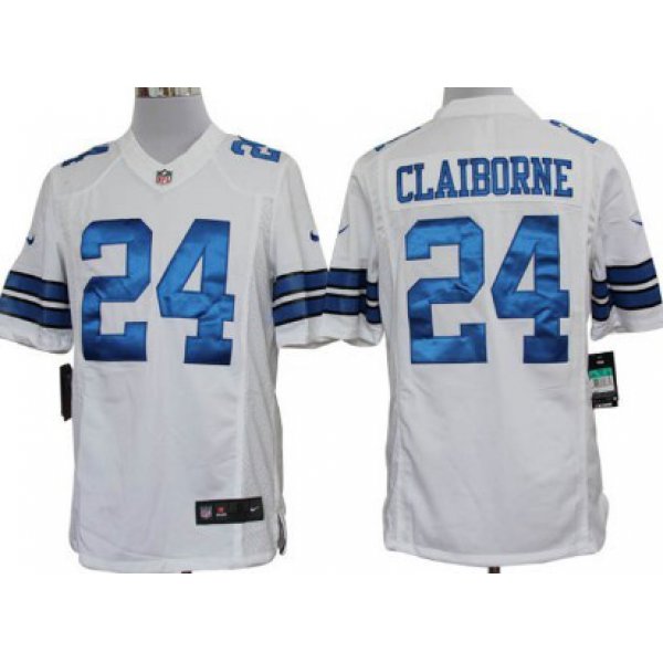 Nike Dallas Cowboys #24 Morris Claiborne White Limited Jersey