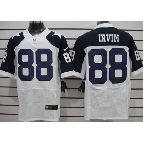 Nike Dallas Cowboys #88 Michael Irvin White Thanksgiving Elite Jersey