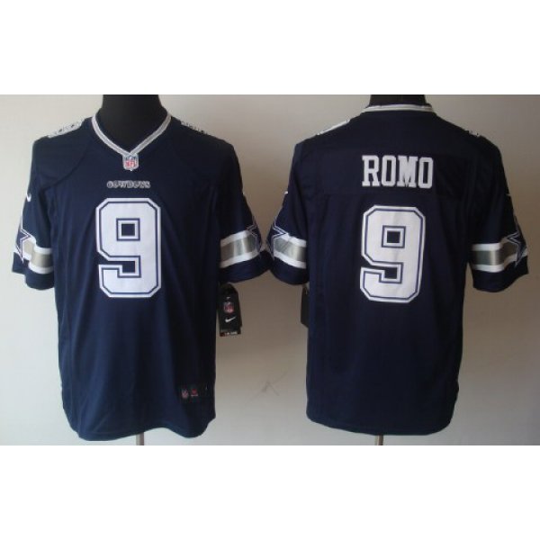 Nike Dallas Cowboys #9 Tony Romo Blue Limited Jersey