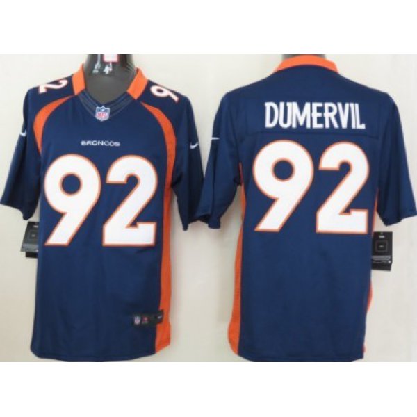 Nike Denver Broncos #92 Elvis Dumervil Blue Limited Jersey