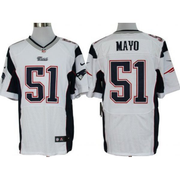 Nike New England Patriots #51 Jerod Mayo White Elite Jersey