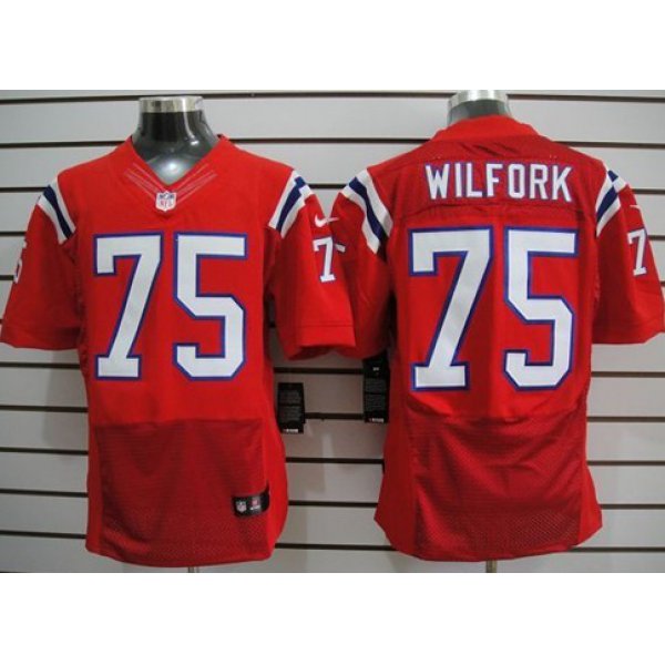 Nike New England Patriots #75 Vince Wilfork Red Elite Jersey