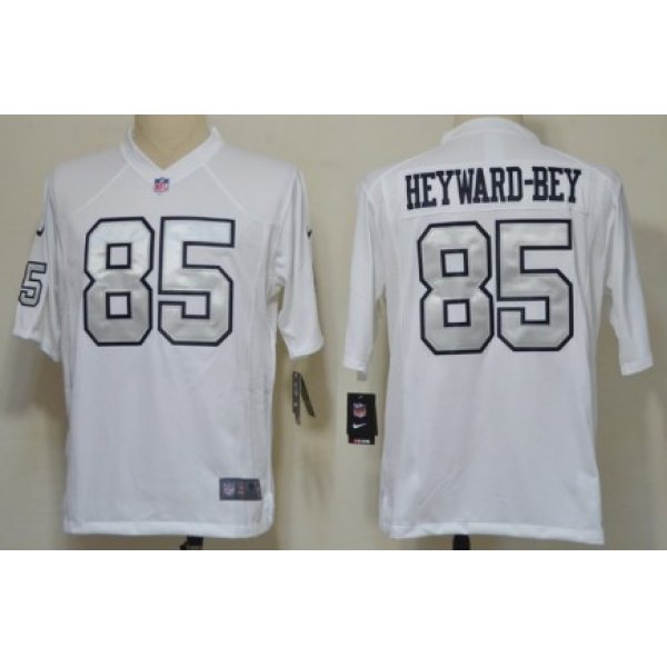 Nike Oakland Raiders #85 Darrius Heyward-Bey White With Silvery Game Jersey