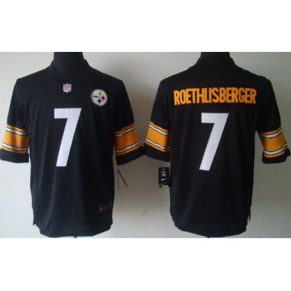 Nike Pittsburgh Steelers #7 Ben Roethlisberger Black Limited Jersey