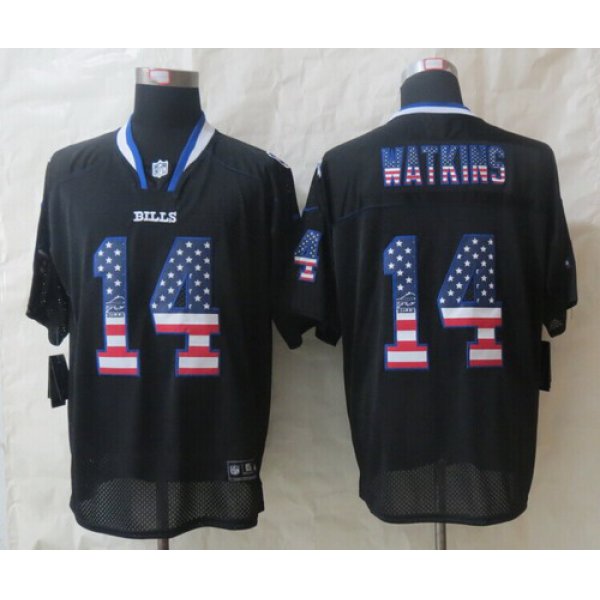 Nike Buffalo Bills #14 Sammy Watkins 2014 USA Flag Fashion Black Elite Jersey