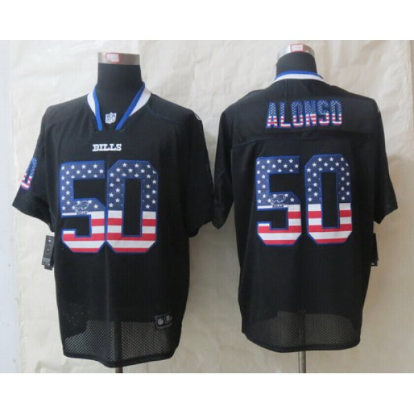 Nike Buffalo Bills #50 Kiko Alonso 2014 USA Flag Fashion Black Elite Jersey