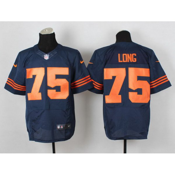 Nike Chicago Bears #75 Kyle Long Blue With Orange Elite Jersey