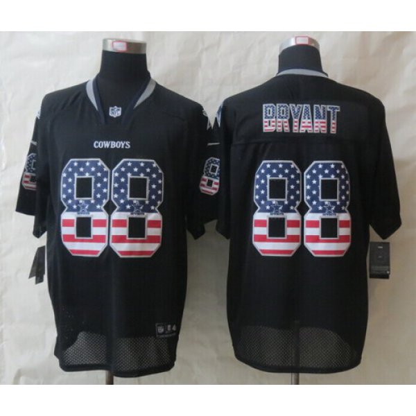 Nike Dallas Cowboys #88 Dez Bryant 2014 USA Flag Fashion Black Elite Jersey
