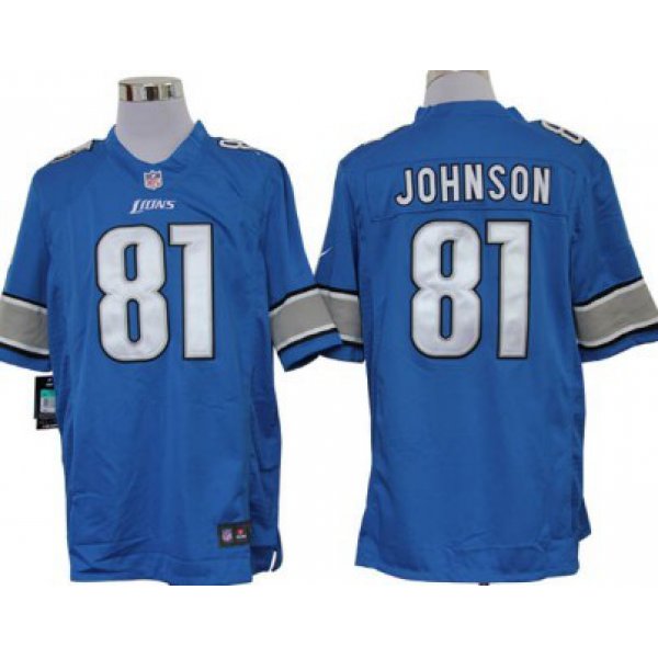 Nike Detroit Lions #81 Calvin Johnson Light Blue Limited Jersey