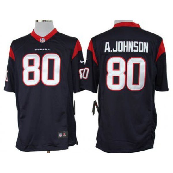 Nike Houston Texans #80 Andre Johnson Blue Limited Jersey